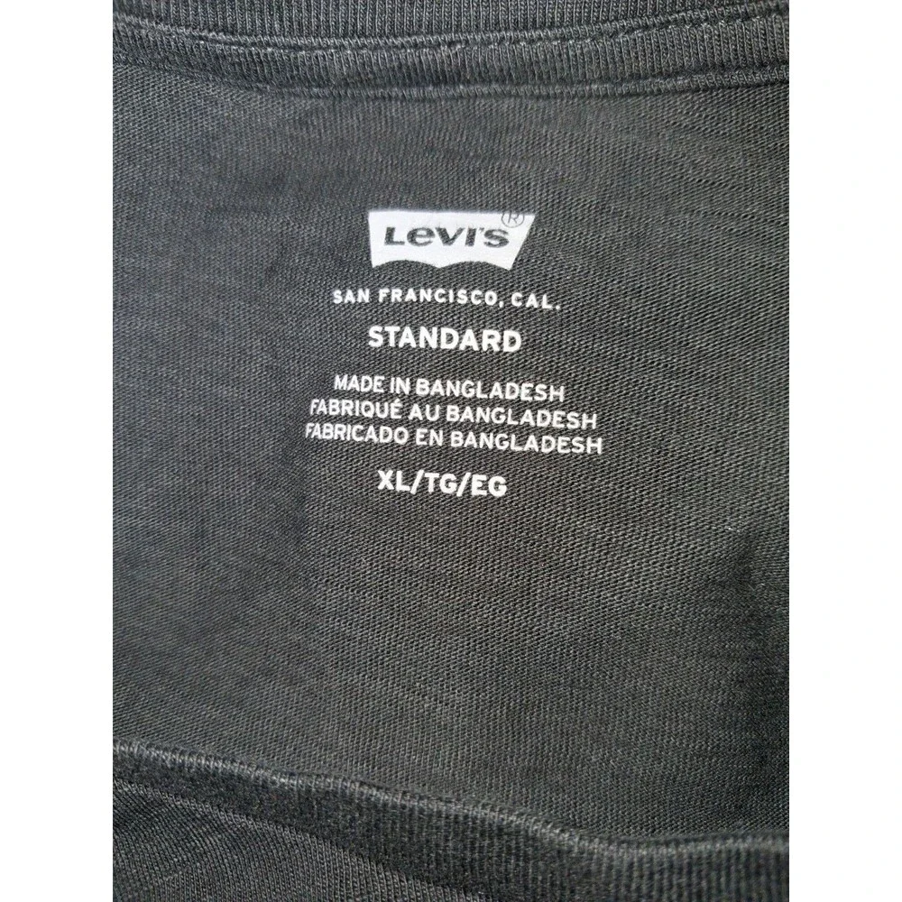 Levi's Men's XL Black Pocket T-Shirt Short Sleeve Crew Neck Cotton Casual Tee